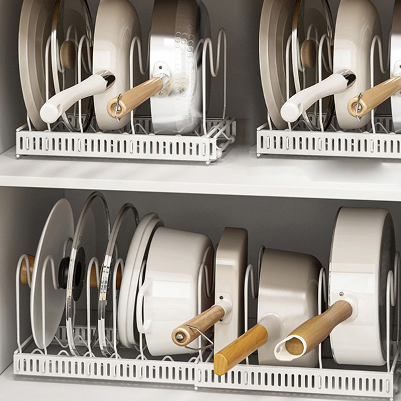 Innovative Space-Saving Solutions: 12 Tiers Horizontal Sturdy Adjustable Extendable Pot Rack Organizer for a Clutter-Free Kitchen *Gen 2*