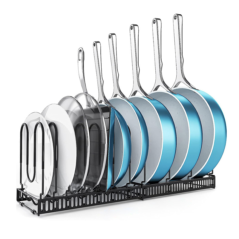 Innovative Space-Saving Solutions: 12 Tiers Horizontal Sturdy Adjustable Extendable Pot Rack Organizer for a Clutter-Free Kitchen *Gen 2*