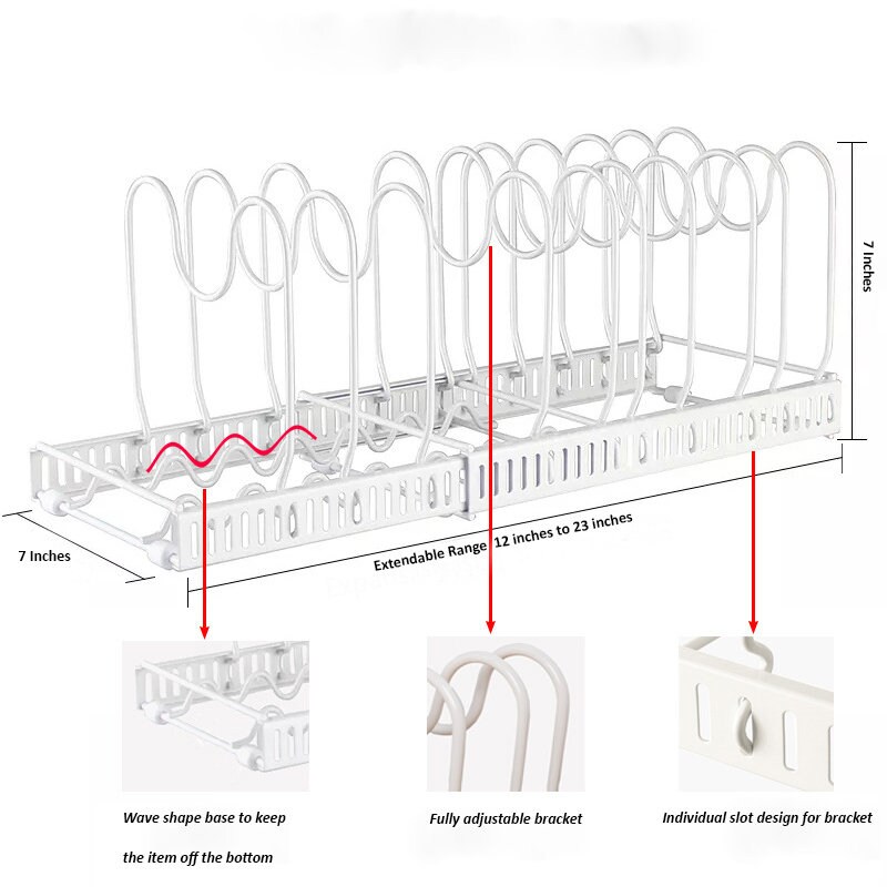 Innovative Space-Saving Solutions: 12 Tiers Horizontal Sturdy Adjustable Extendable Pot Rack Organizer for a Clutter-Free Kitchen *Gen 2*