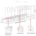 Innovative Space-Saving Solutions: 12 Tiers Horizontal Sturdy Adjustable Extendable Pot Rack Organizer for a Clutter-Free Kitchen *Gen 2*